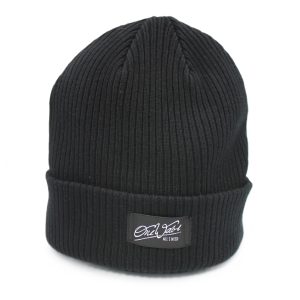 One Wave Beanie - Skinny Beach Midnight Black, dünne Beanie aus 100% Bio-Baumwolle. Organic Cotton.