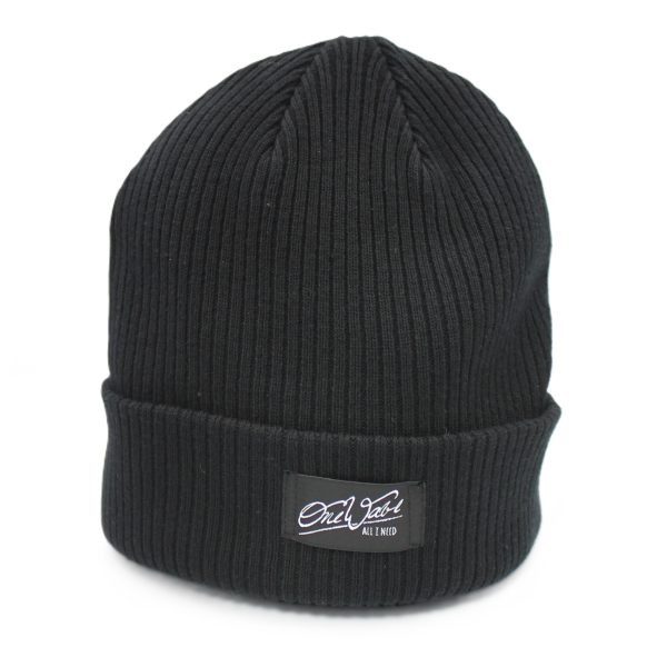 One Wave Beanie - Skinny Beach Midnight Black, dünne Beanie aus 100% Bio-Baumwolle. Organic Cotton.