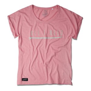 One Wave Shirt - Beach Tee Flamingo, lässig geschnittenes Damen T-Shirt aus 100% Bio-Baumwolle.