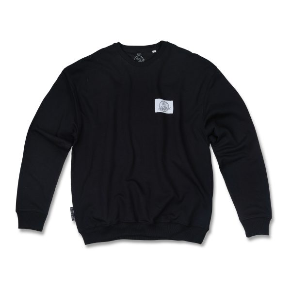 One Wave Sweater - Big Wave Midnight Black, oversized geschnittener Heavy Wight Sweater aus 100% Bio-Baumwolle.