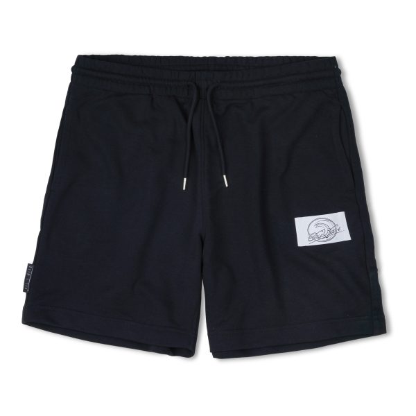 One Wave Short - Beach Pant Midnight Black, klassisch geschnittene Short aus 85% Bio-Baumwolle und 15% recycelten Polyester.