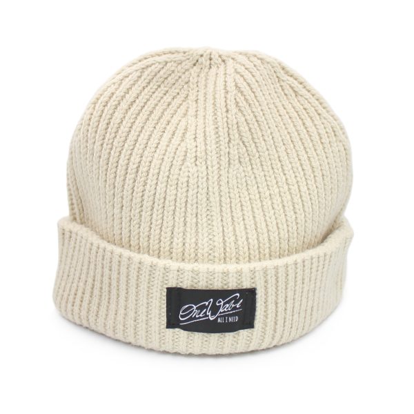 One Wave Beanie - Harbour Beach Sand, Fischerman Beanie aus 50% recycelten Polyester.