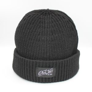 One Wave Beanie - Harbour Beach Midnight Black, Fischerman Beanie aus 50% recycelten Polyester.