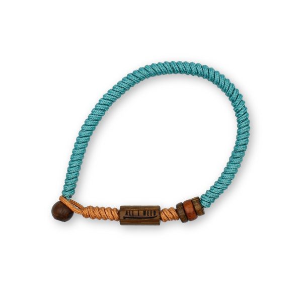 One Wave Armband Rope - Cold Hawaii Orange Citadel Blue. Handgeknotetes Armband zweifarbig mit Holzperlen. Jedes armband ist ein Unikat.