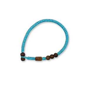 One Wave Armband Rope - Jellyfish Sky Blue. Handgeknotetes Armband mit Holzperlen in knalligen Farben. Jedes Armband ist ein Unikat.