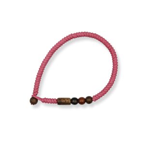 One Wave Armband Rope - Cloud Nine Raspberry. Handgefertigte Armbänder mit Holzperlen. Jedes Armband ist ein Unikat.