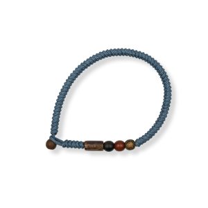 One Wave Armband Rope - Cloud Nine Azur. Handgefertigte Armbänder mit Holzperlen. Jedes Armband ist ein Unikat.