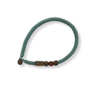One Wave Armband Rope - Cloud Nine Petrol. Handgefertigte Armbänder mit Holzperlen. Jedes Armband ist ein Unikat.