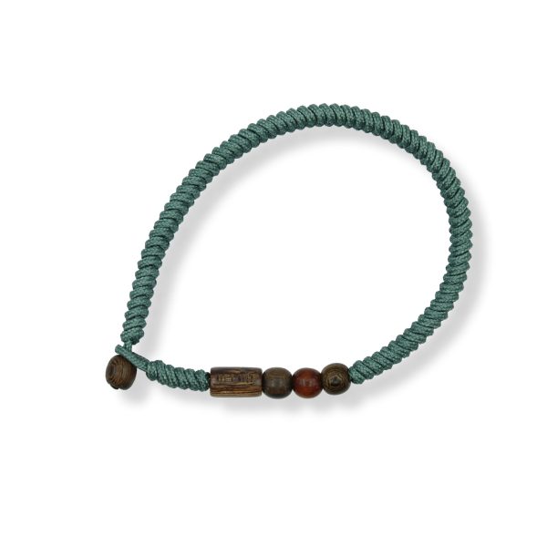 One Wave Armband Rope - Cloud Nine Petrol. Handgefertigte Armbänder mit Holzperlen. Jedes Armband ist ein Unikat.