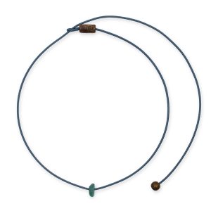 One Wave Halskette Sea Glass Blue. Handgefertigte Halskette mit natürlichen Strandglas