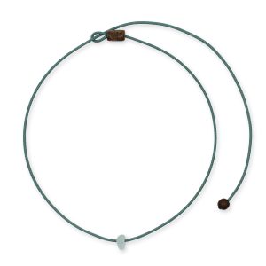 One Wave Halskette Sea Glass Iced Green. Handgefertigte Halskette mit natürlichen Strandglas