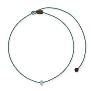 One Wave Halskette Sea Glass Iced Green. Handgefertigte Halskette mit natürlichen Strandglas