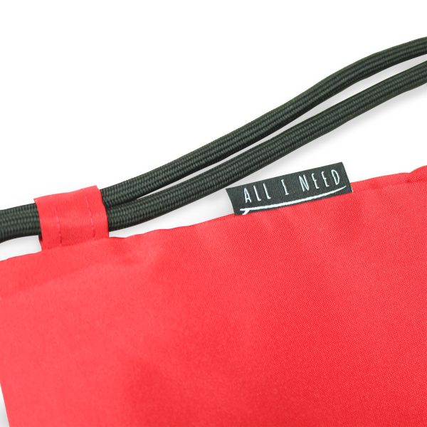 One Wave Rucksack - Beach Bag Red, recycelter Rucksack aus Polyester. Sport- Rucksack mit großer Zip- Seitentasche.
