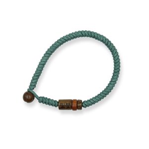 One Wave Armband Rope - Pipeline Petrol. Handgeknotetes Armband mit Holzperlen. Jedes Armband ist ein Unikat.
